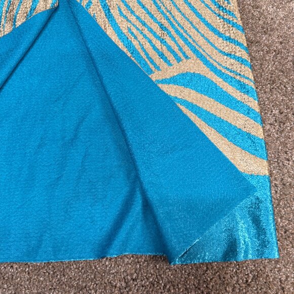 Chico's By Travelers Rev Crushed Zebra Duster Womens 3 Turquoise Gold Open Front - Picture 13 of 15